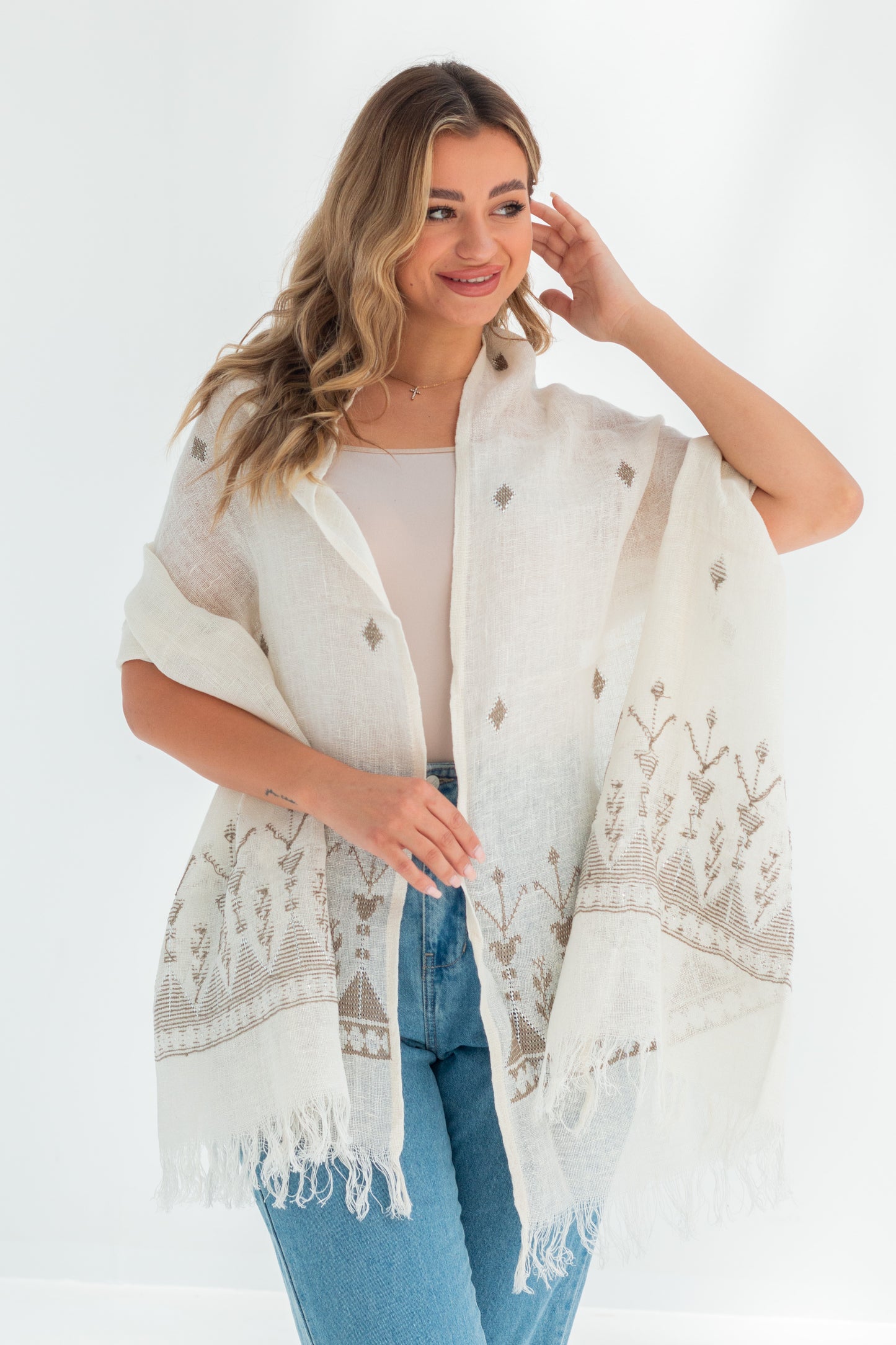Linen Scarf with Tally