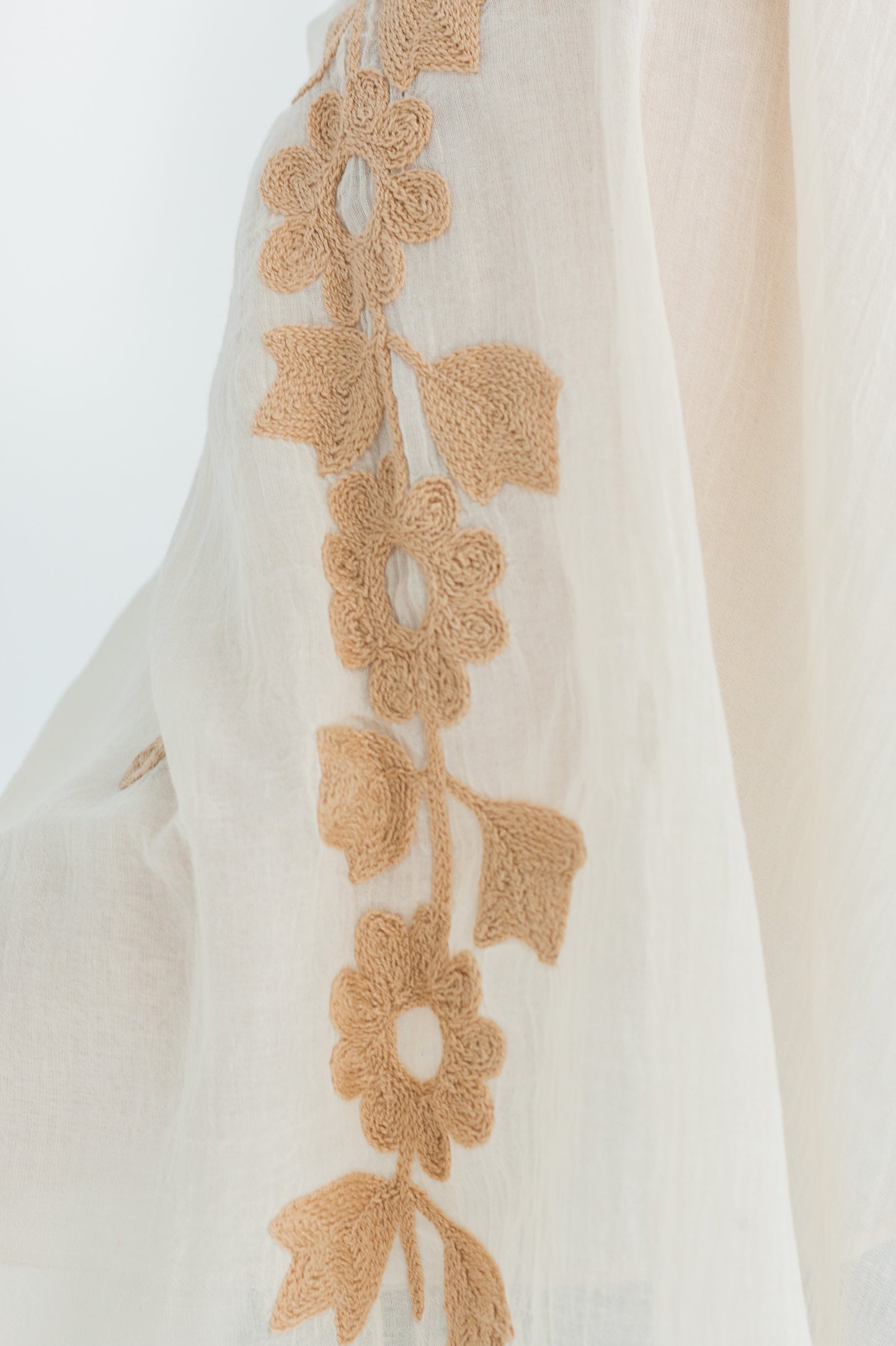 Cotton Fleur Embroidered Scarf