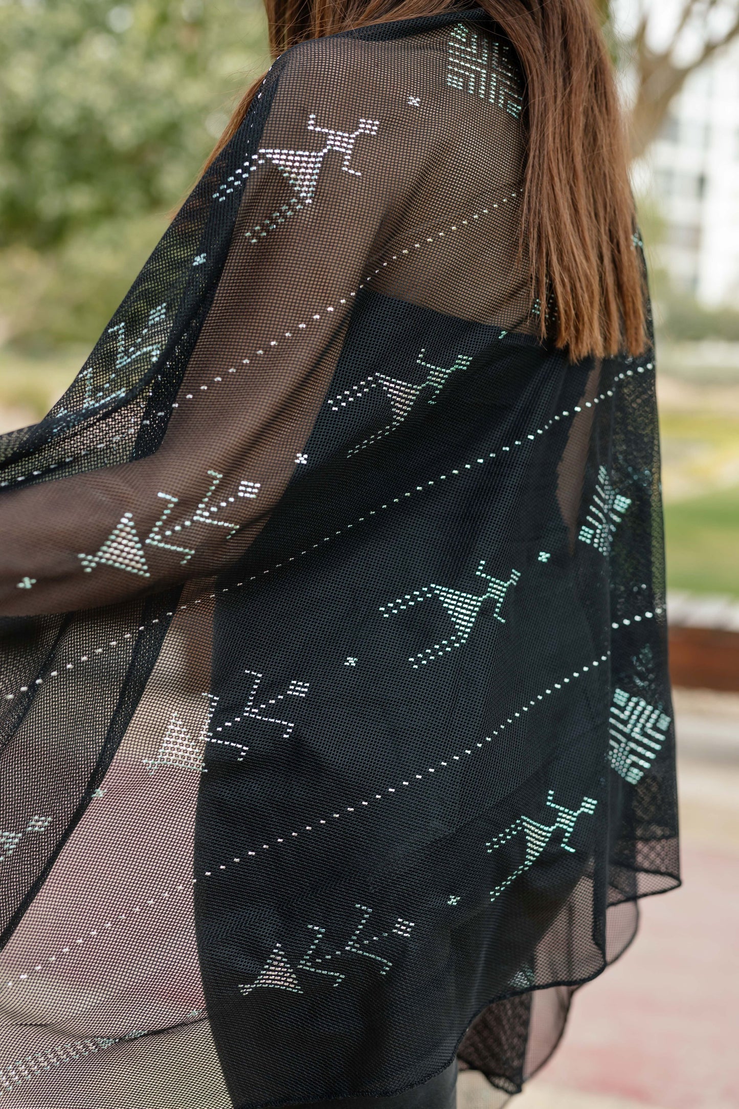 Tally Scarf with blue threads