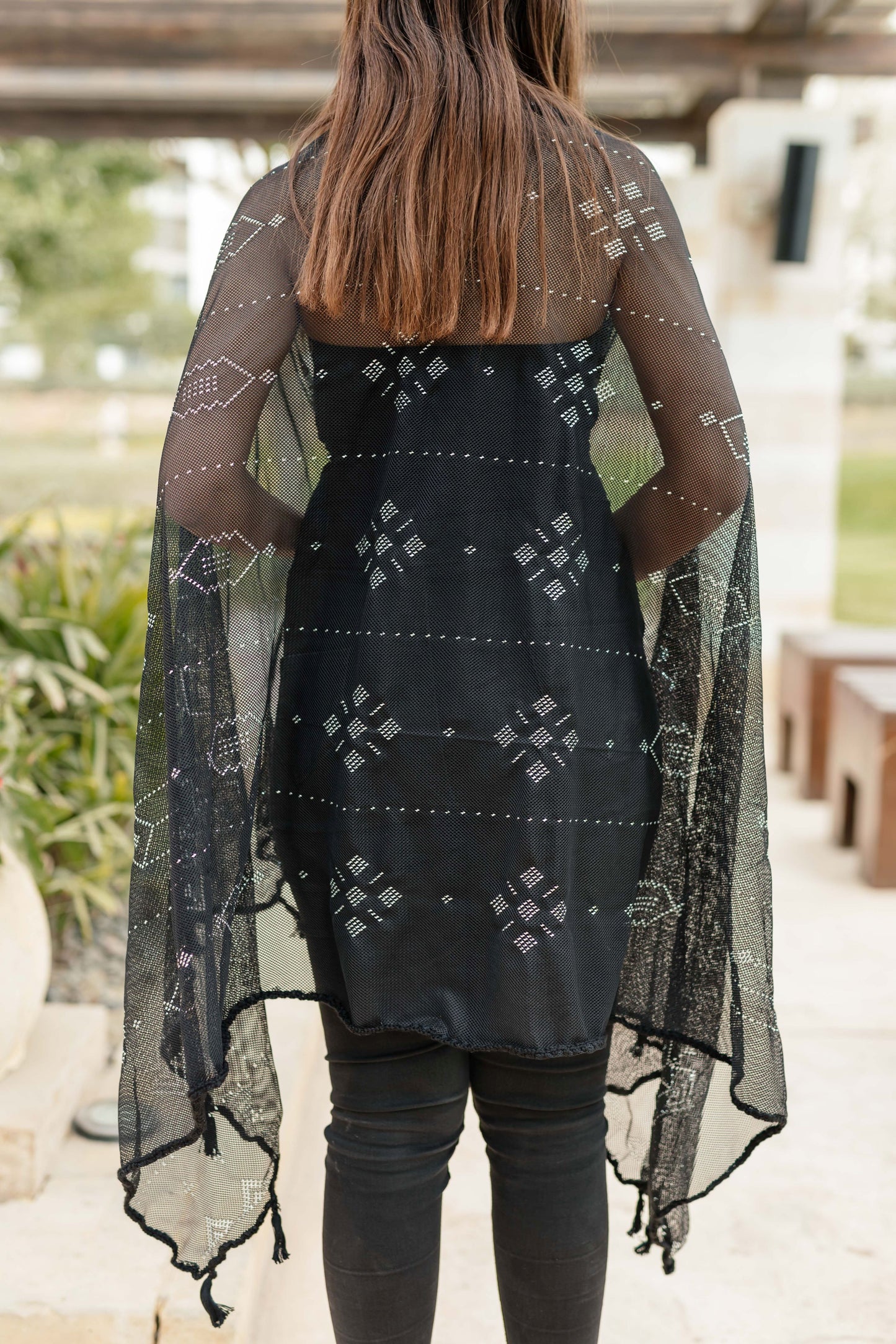 Tally Scarf with blue threads